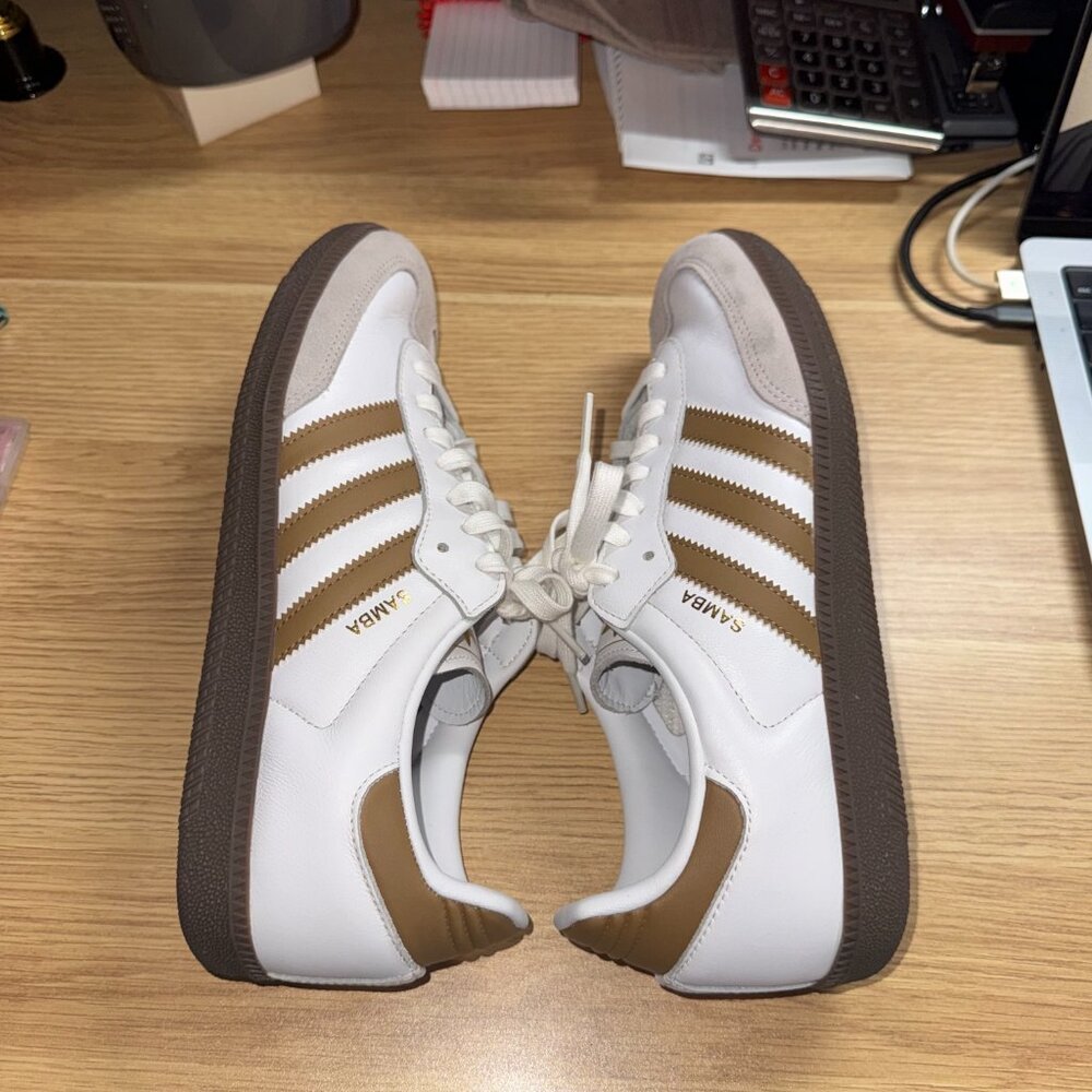 Adidas Originals Samba Og Cloud White Brown Desert - Size 9 - Picture 4 of 6